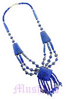 Tripple Row Fringe Pendant Necklace - click here for large view